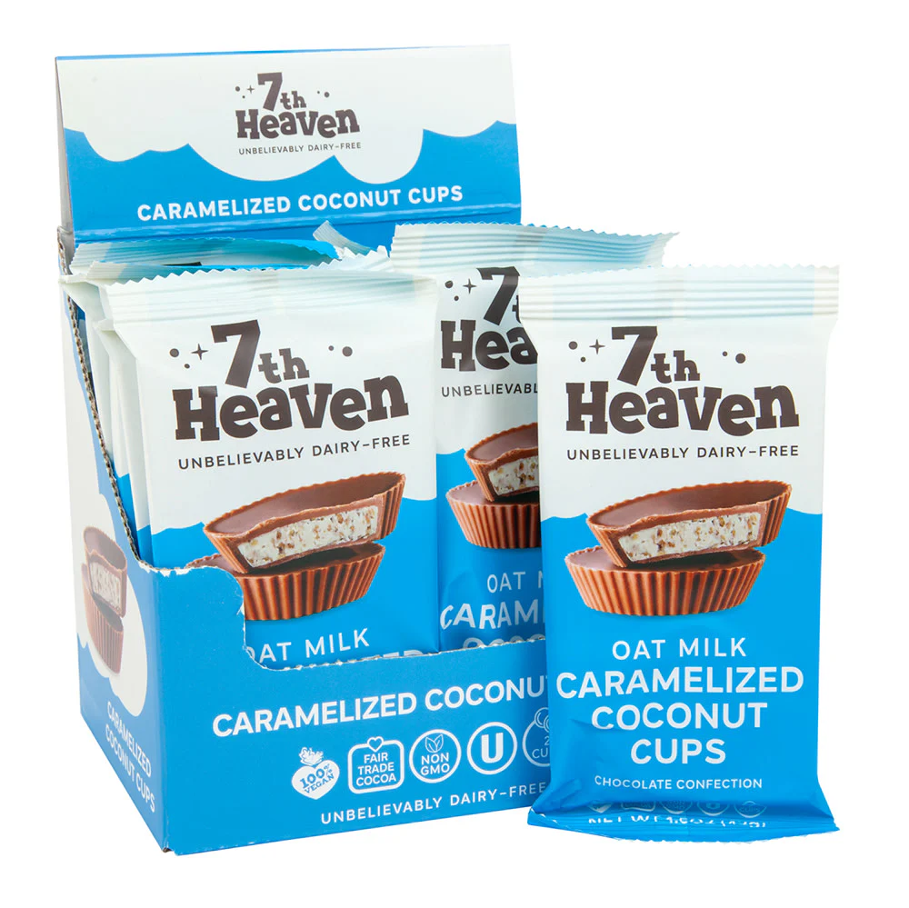 7th Heaven Oat Milk Caramelized Coconut Cups - 12ct