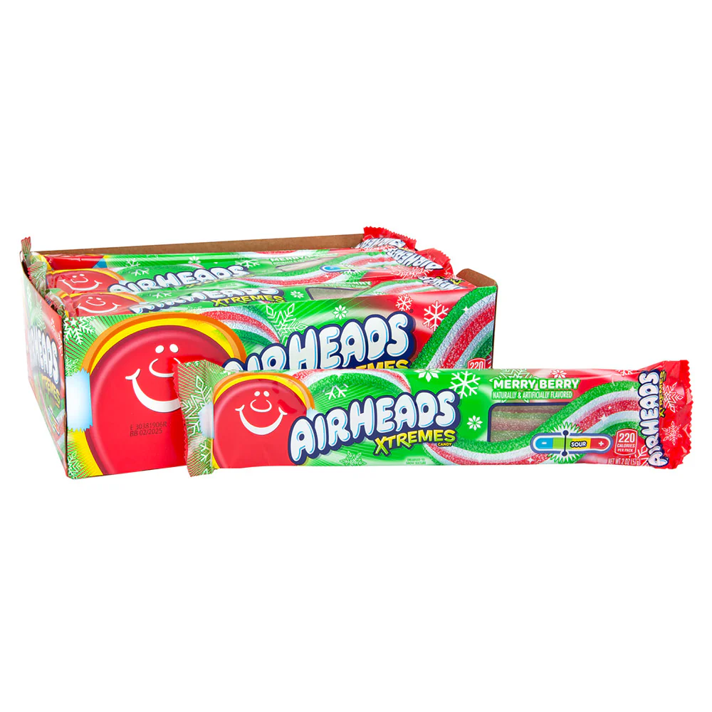 Airheads Extremes Christmas Belt Merry Berry - 18ct
