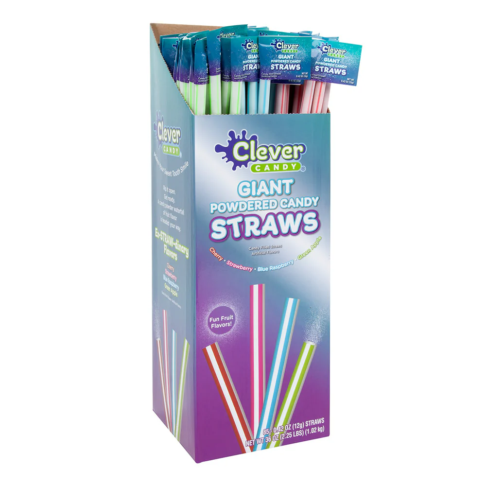 Assorted Giant Powdered Candy Straws - 85ct