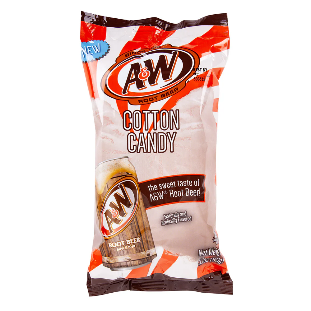 A&W Root Beer Cotton Candy Peg Bags - 12ct