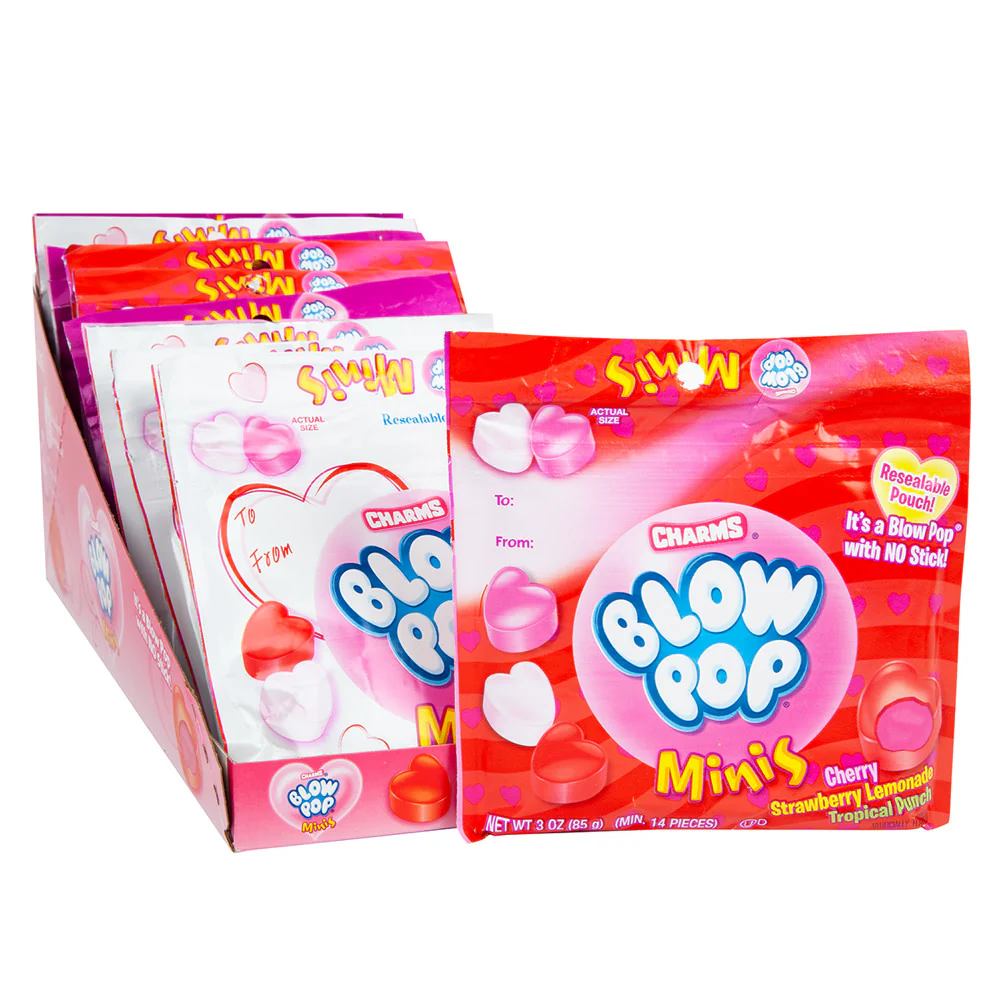 Blow Pop Minis Valentines Pouches - 24ct