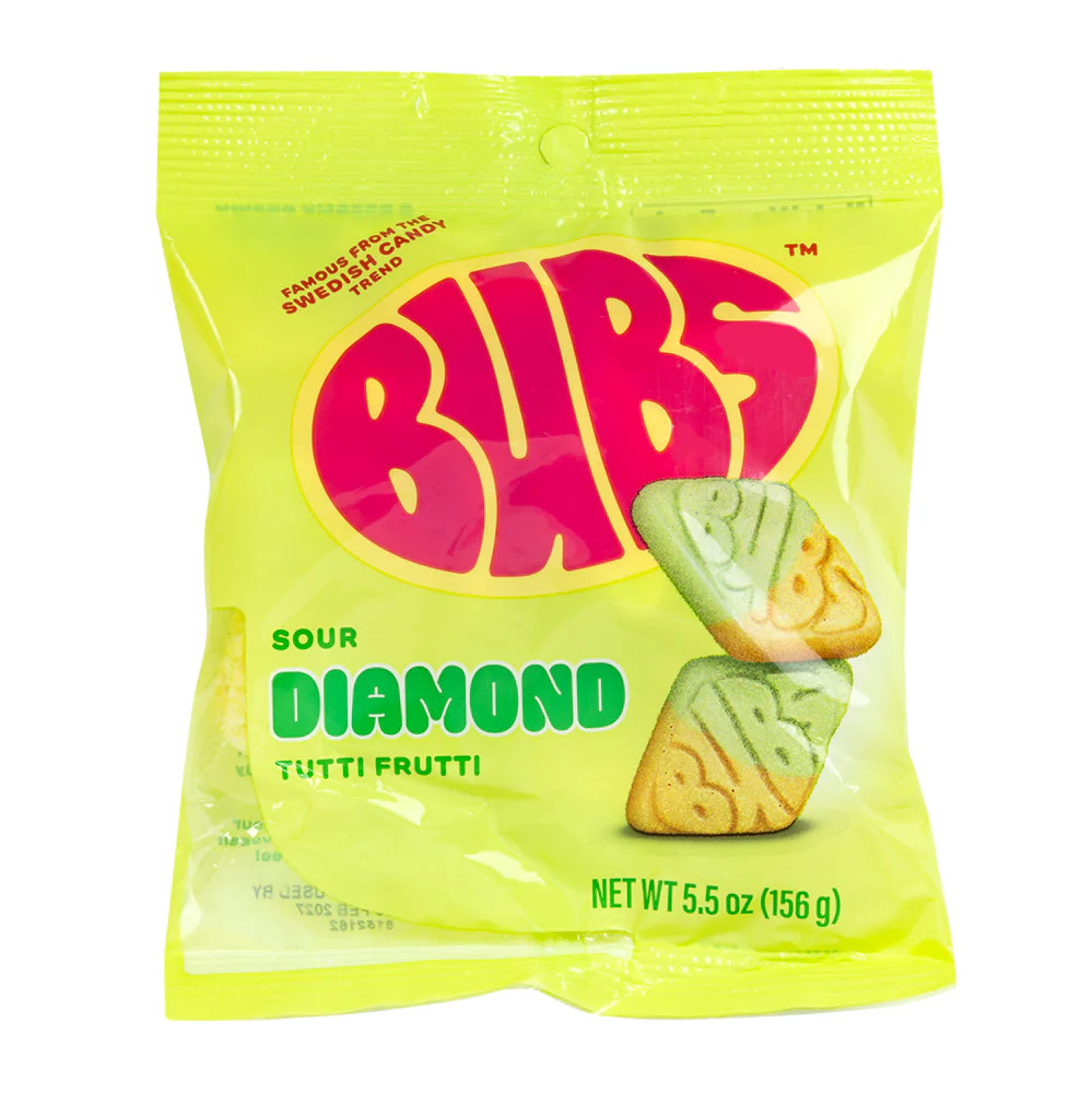 Bubs Sour Diamond Tutti Frutti Peg Bags - 8ct