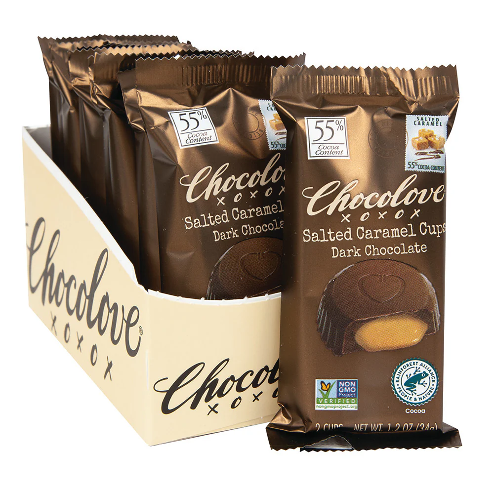 Chocolove Dark Chocolate Salted Caramel Cups - 10ct