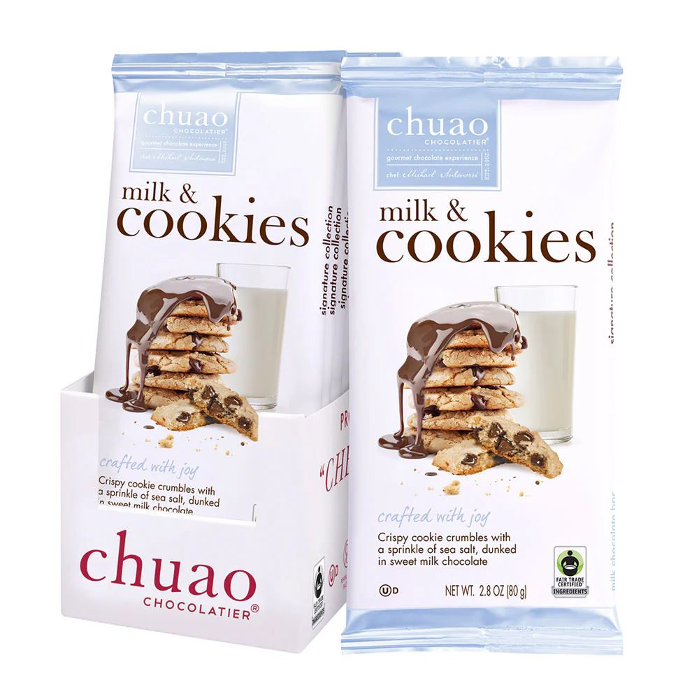Chuao Milk & Cookies Chocolate Bars - 12ct
