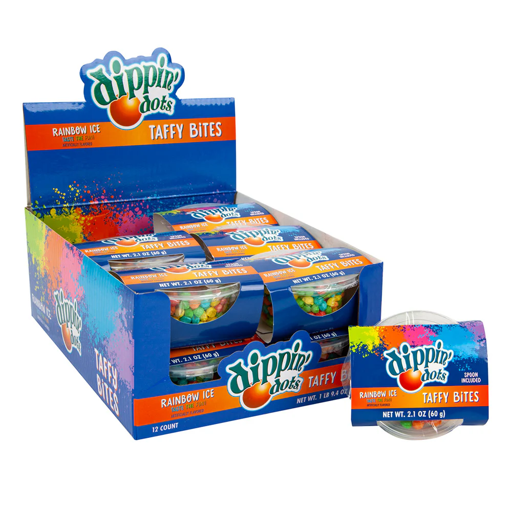 Dippin' Dots Taffy Bites Rainbow Ice - 12ct