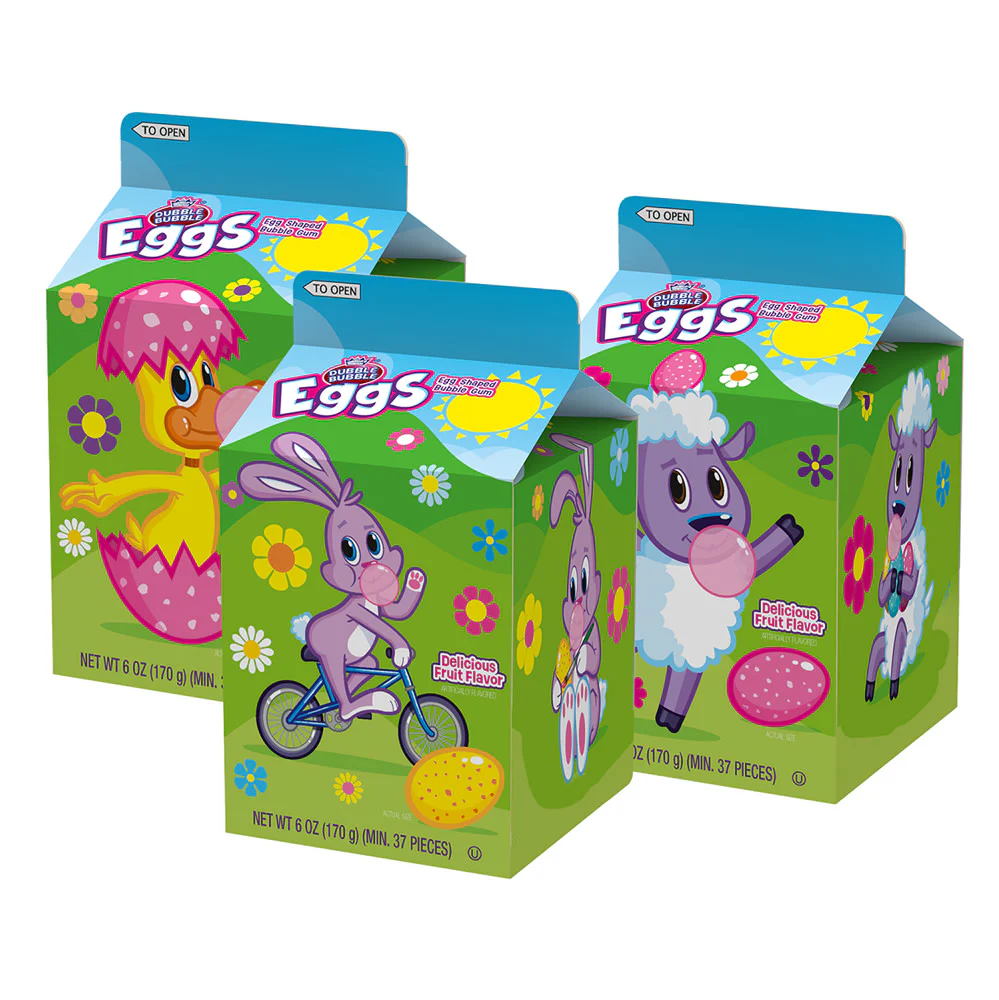 Dubble Bubble Bubble Gum Eggs Cartons - 24ct