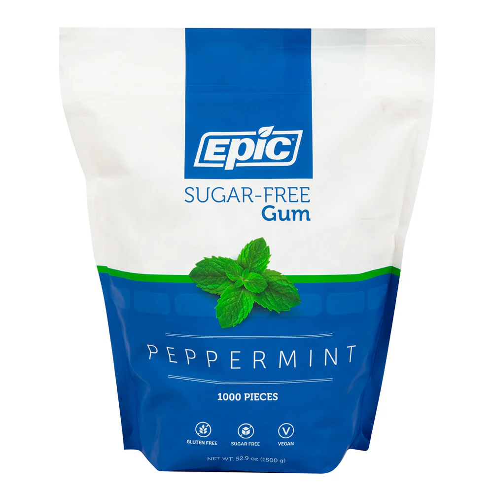 Epic Sugar Free Gum Peppermint Bags - 8ct
