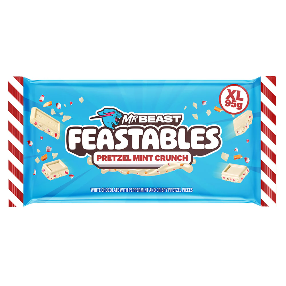 Feastables Pretzel Mint Crunch XL Bars - 12ct