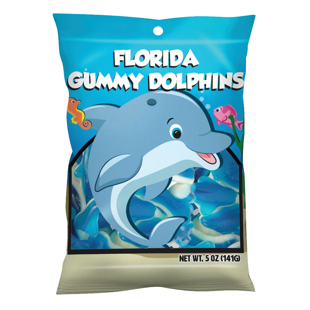 Florida Gummy Dolphins Peg Bags - 24ct