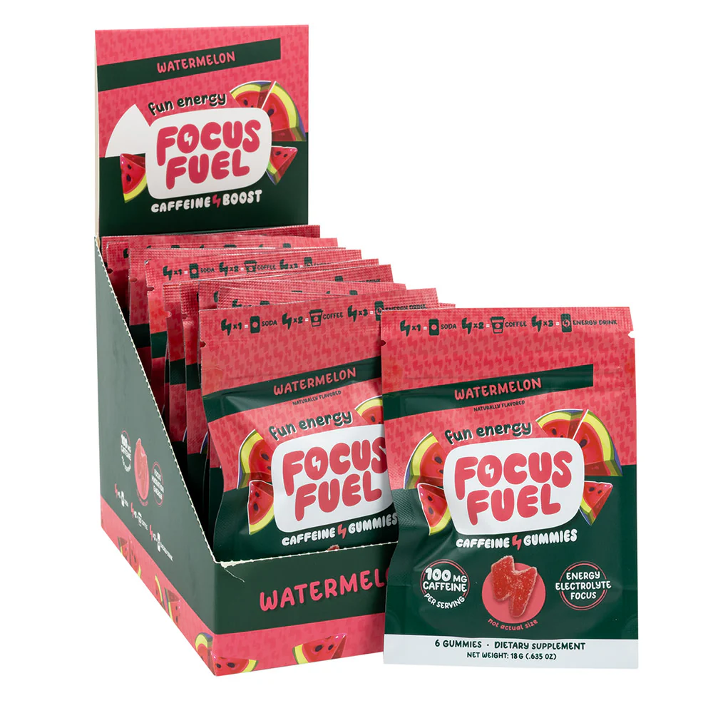 Focus Fuel Watermelon Gummies Bags - 12ct