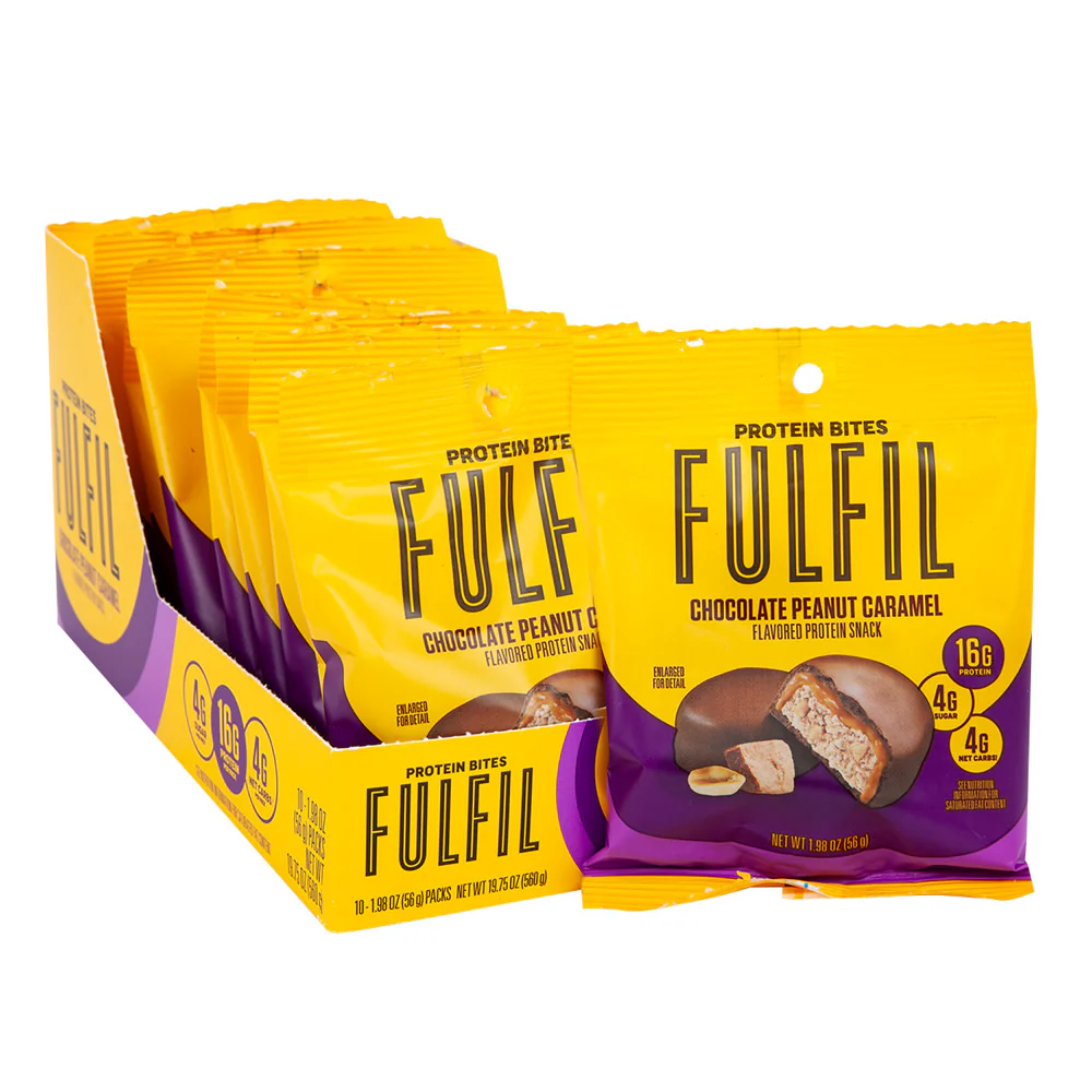 Fulfil Chocolate Peanut Caramel Bites Bags - 10ct