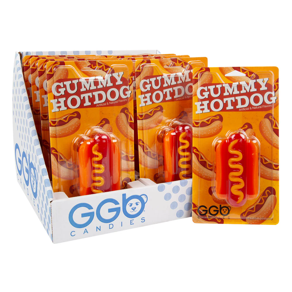 Giant Gummy Hotdog Blister Packs - 10ct