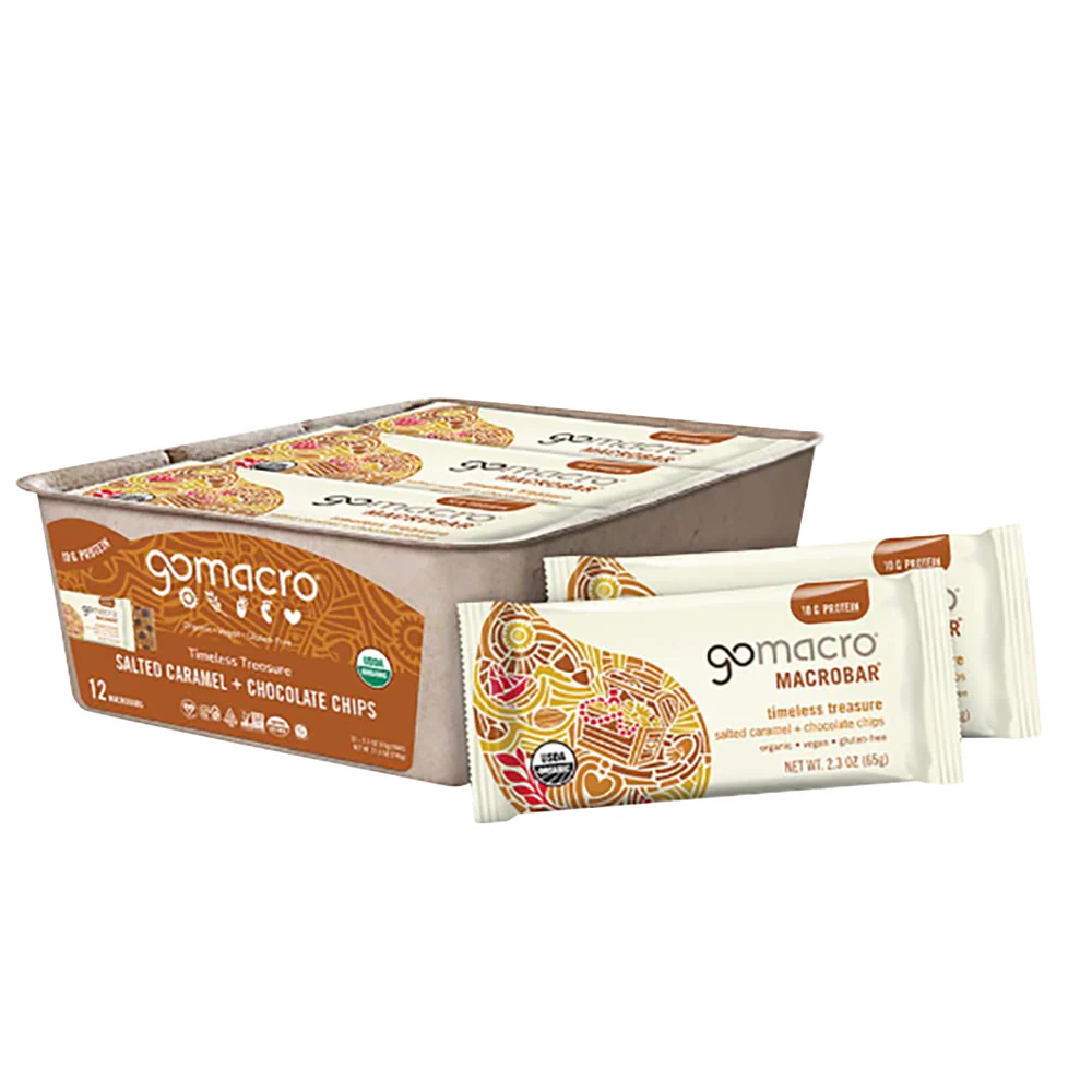 GoMacro Salted Caramel & Chocolate Chip Bars - 12ct