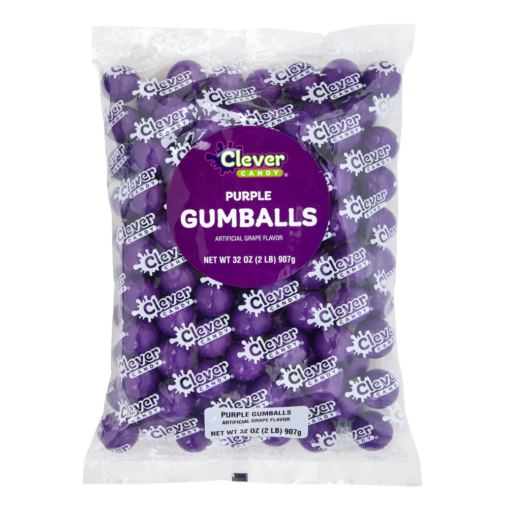 Grape Purple Gumballs 2lb Bags - 12ct