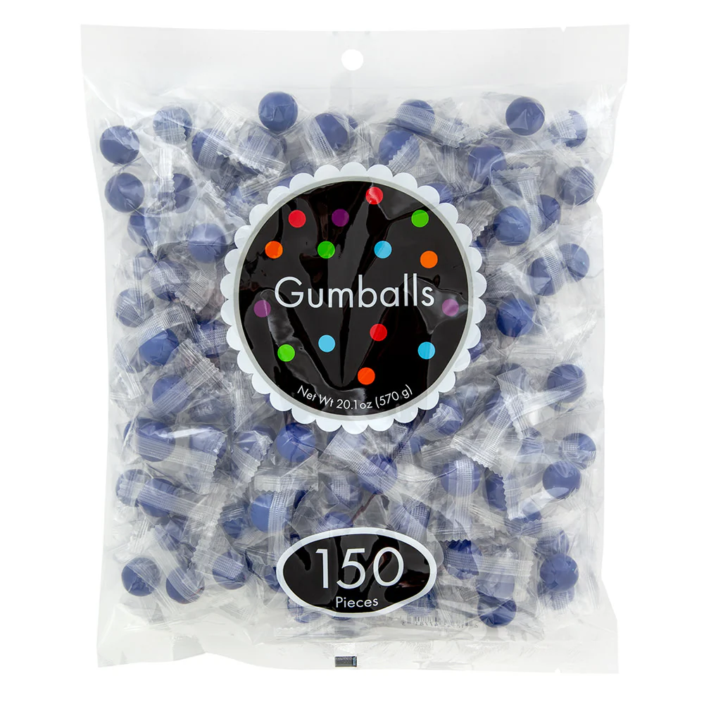 Gumballs Blue Raspberry Wrapped 150ct Bags - 4ct