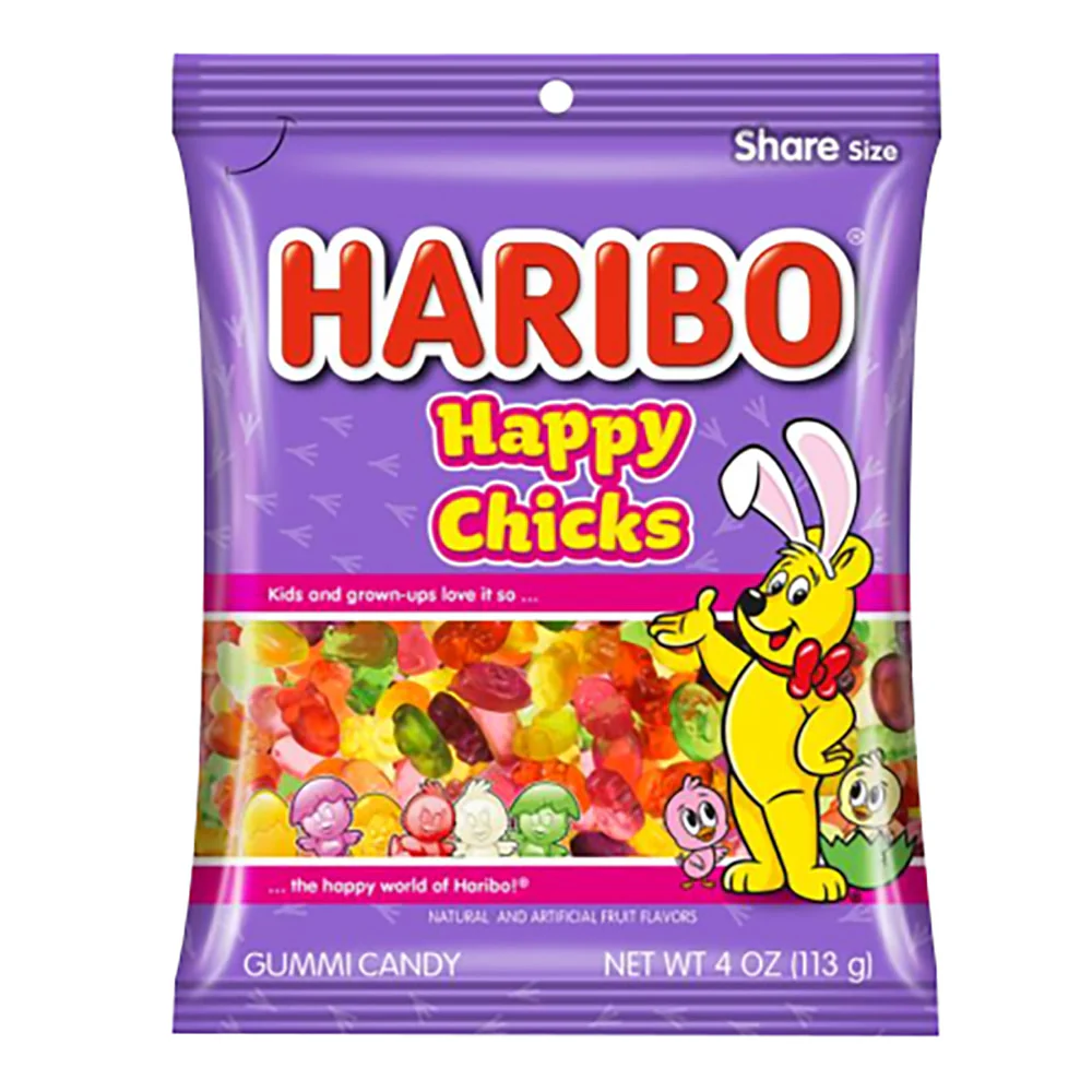 Haribo Happy Chicks Peg Bags - 12ct