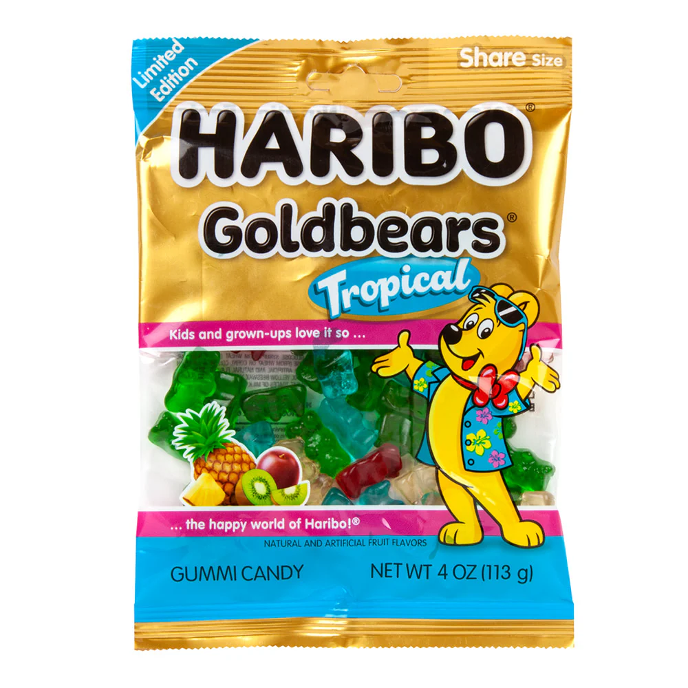 Haribo Tropical Goldbears Peg Bags - 12ct