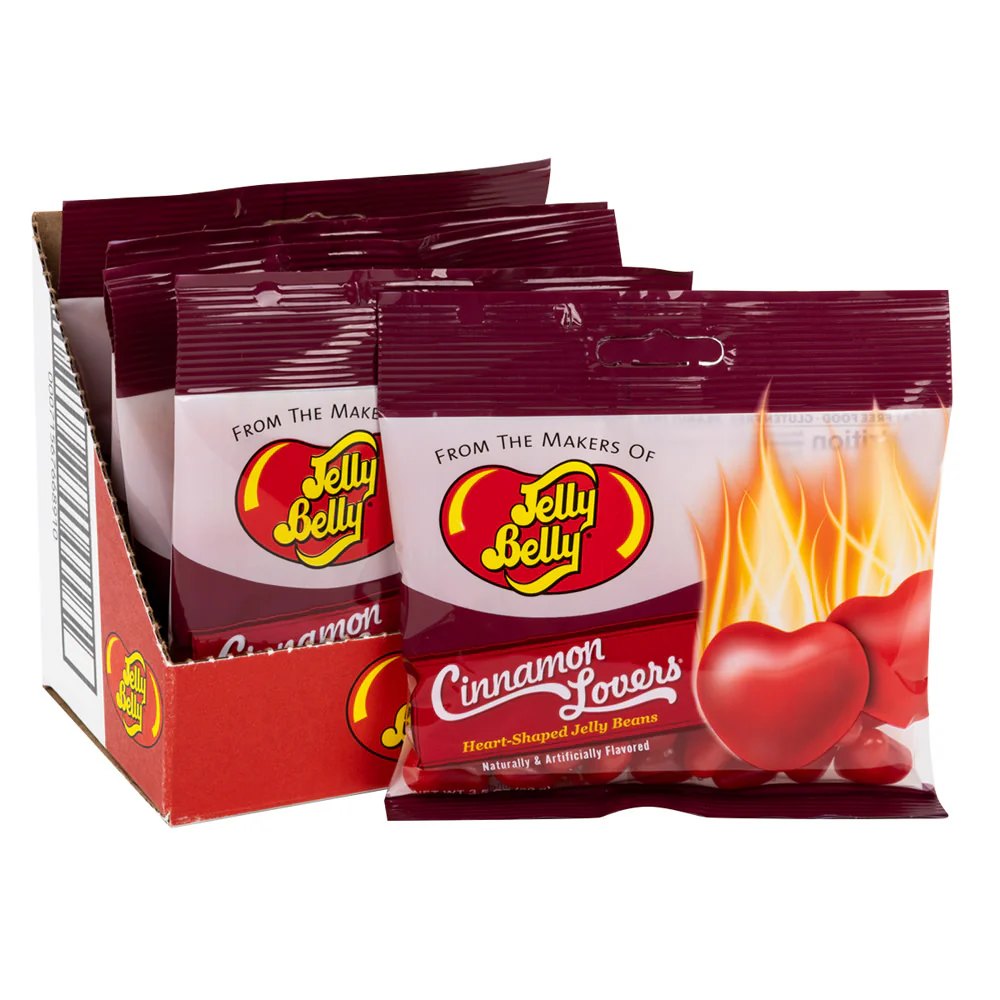 Jelly Belly Cinnamon Lovers 3.5oz Peg Bags - 12ct
