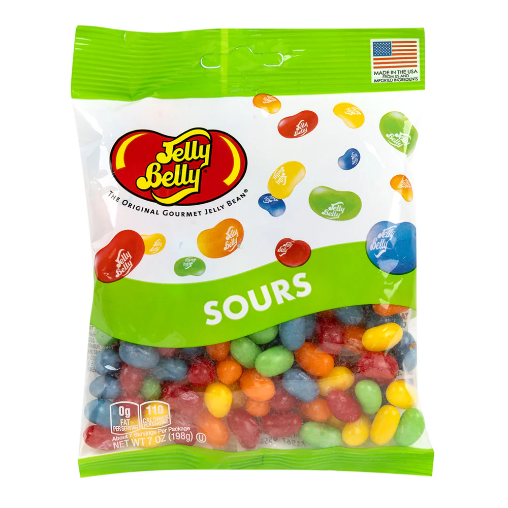 Jelly Belly Sours Mix 7oz Peg Bags - 12ct