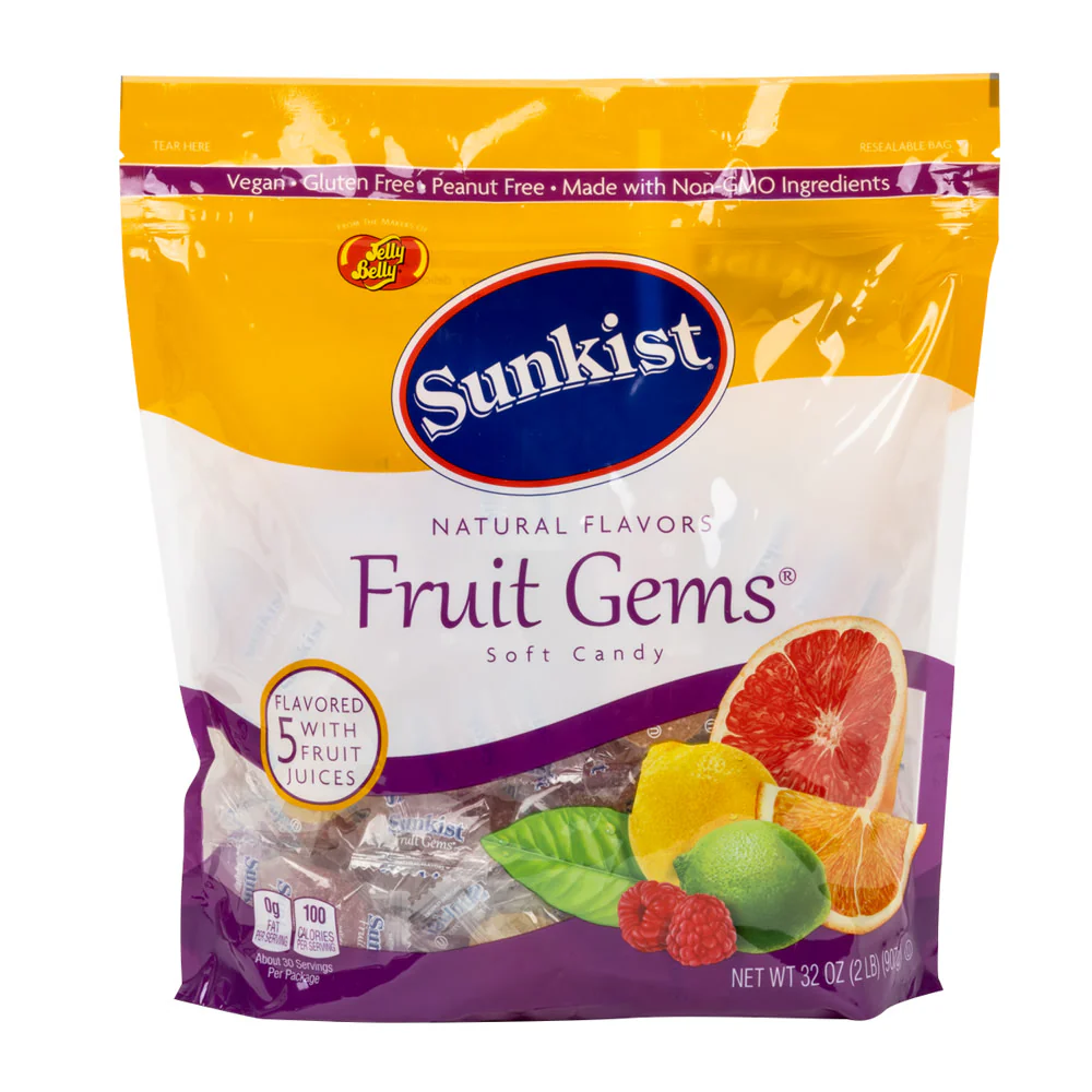Jelly Belly Sunkist Fruit Gems 2lb Pouches - 8ct