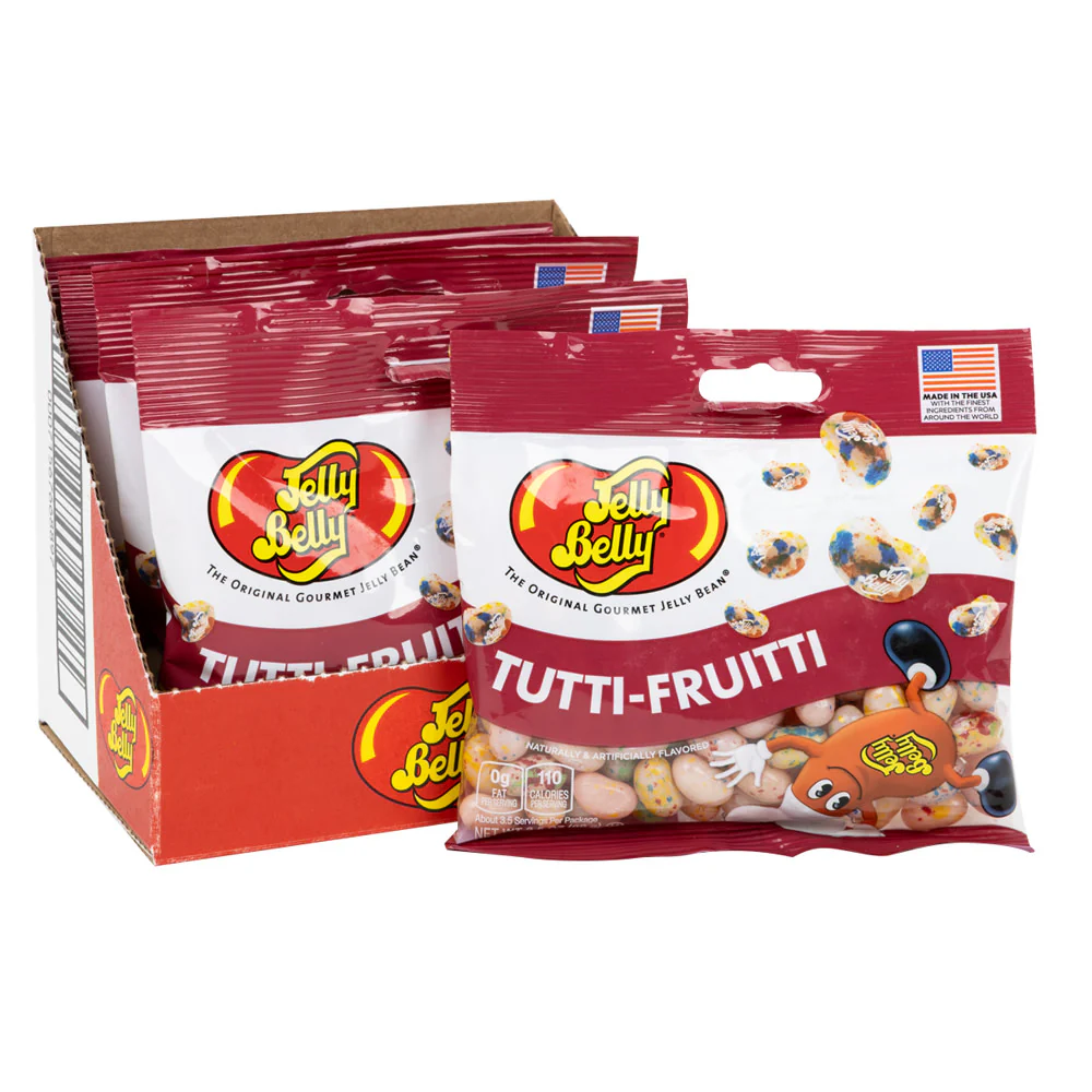 Jelly Belly Tutti Frutti 3.5oz Peg Bags - 12ct