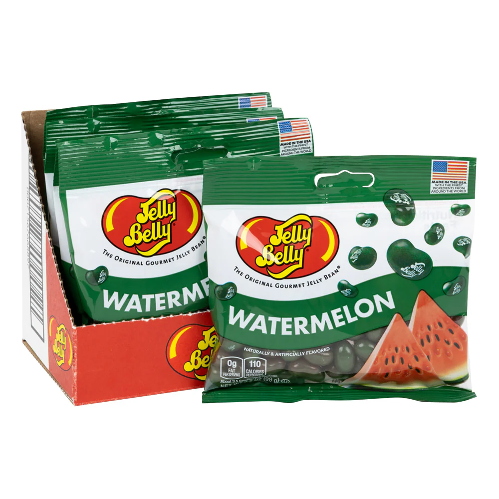 Jelly Belly Watermelon 3.5oz Peg Bags - 12ct