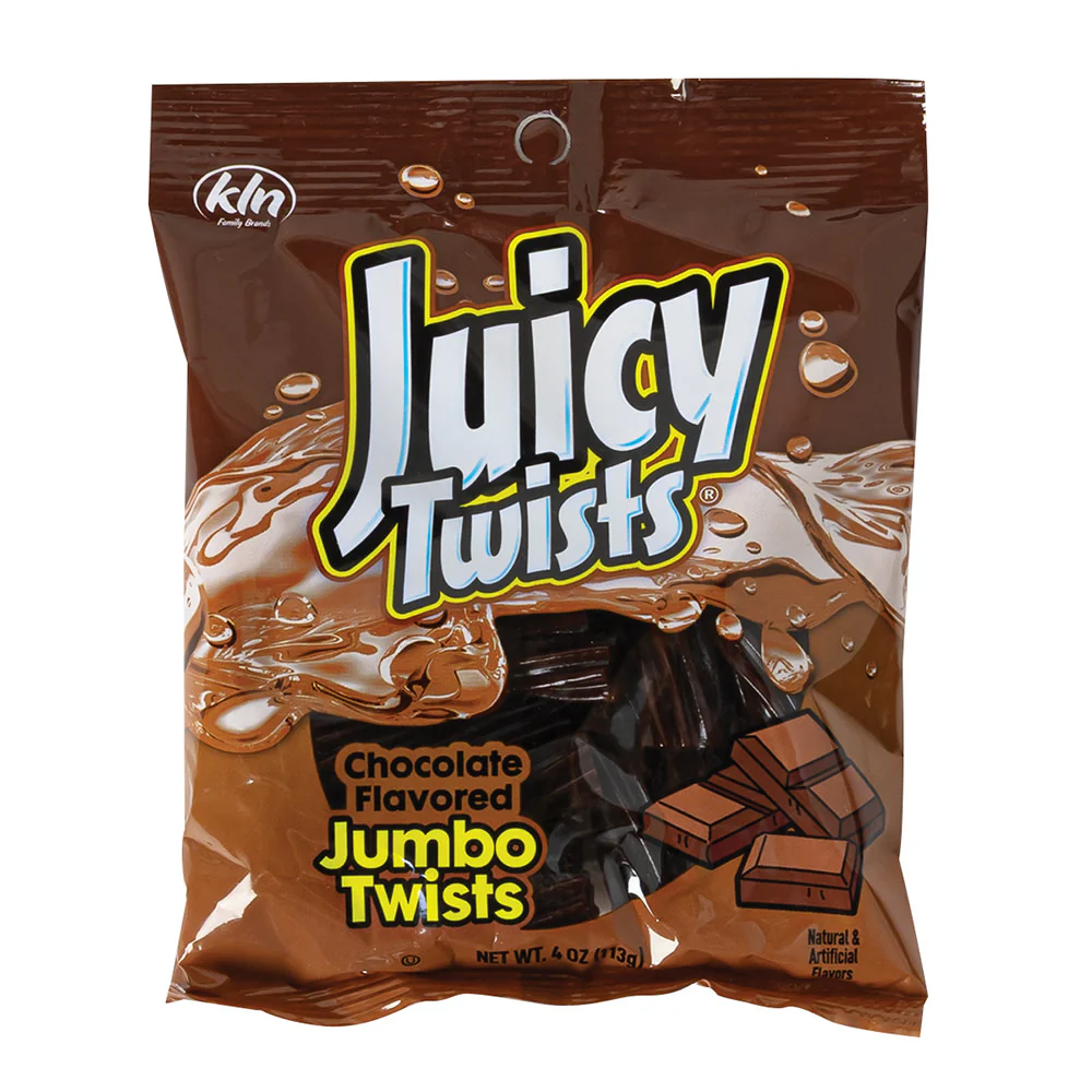 Juicy Twists Chocolate Jumbo Twists Peg Bags - 12ct