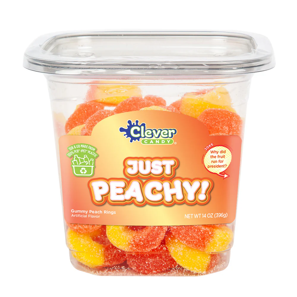 Just Peachy Gummy Peach Ring Tubs - 12ct