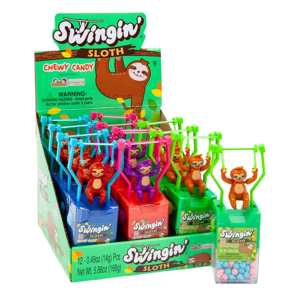 Kidsmania Swinging Sloth Chewing Candy - 12ct