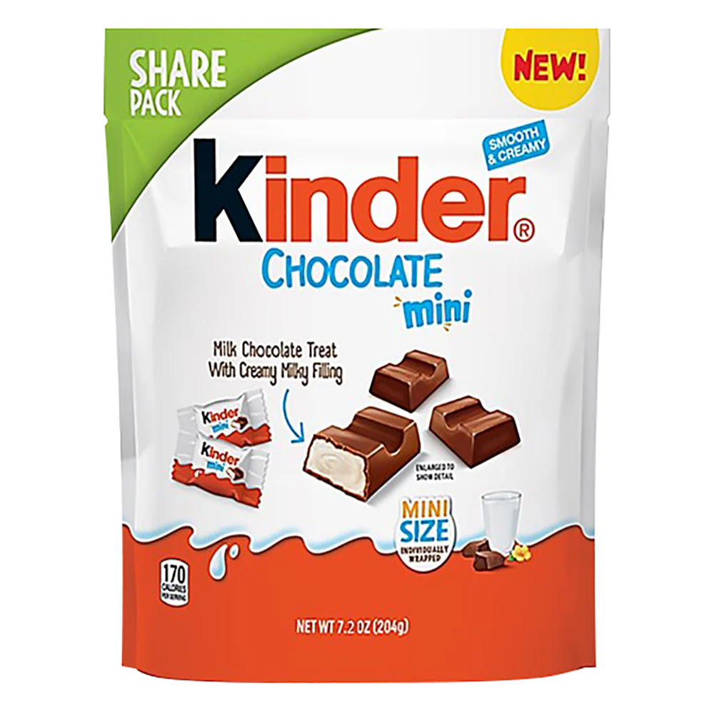 Kinder Mini Chocolate Filled Bars Bags - 8ct