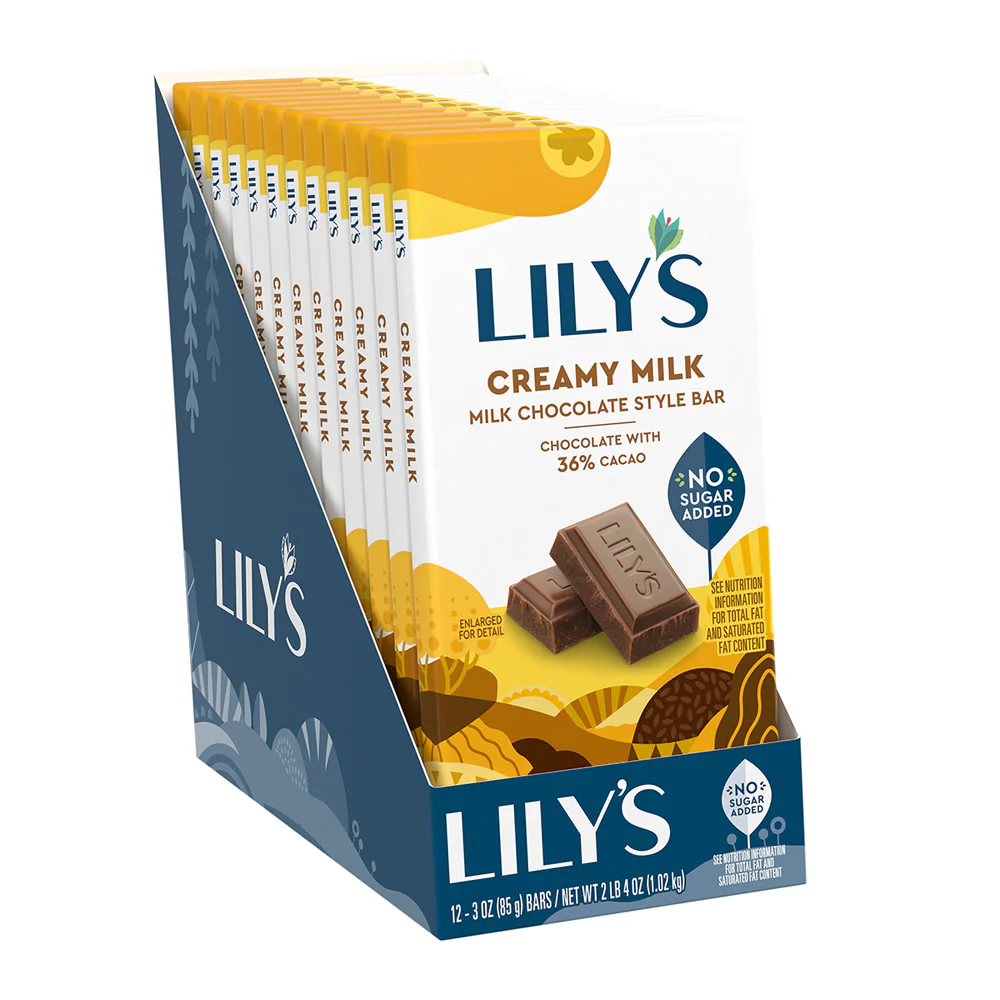 Lily's Creamy Milk Chocolate 36% Bars - 12ct