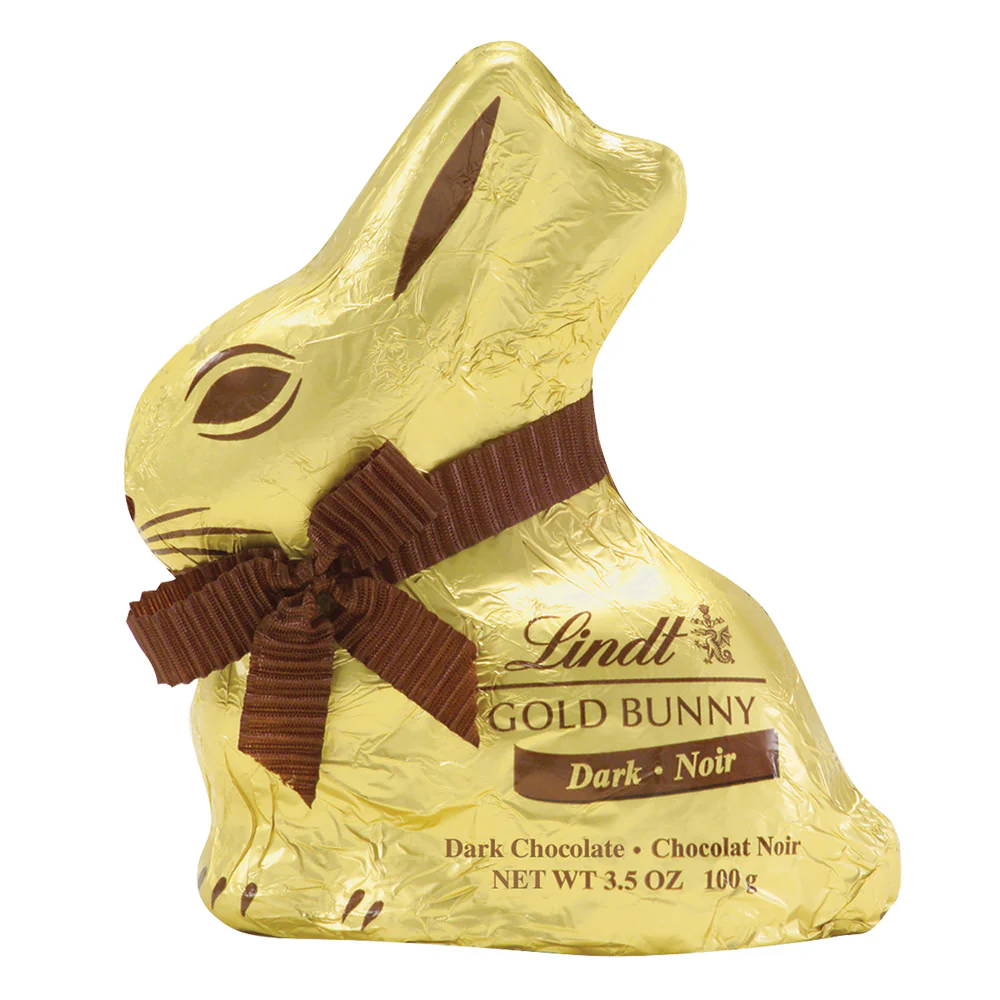 Lindt Dark Chocolate Gold Foiled Bunny 3.5oz - 16ct