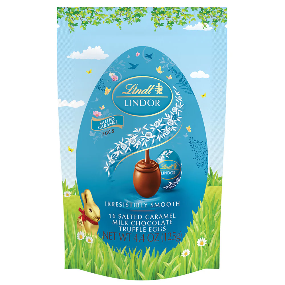 Lindt Lindor Salted Caramel Eggs Pouches - 8ct