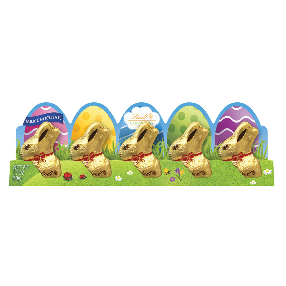 Lindt Mini Gold Foiled Bunnies 5 Piece 1.7oz - 12ct