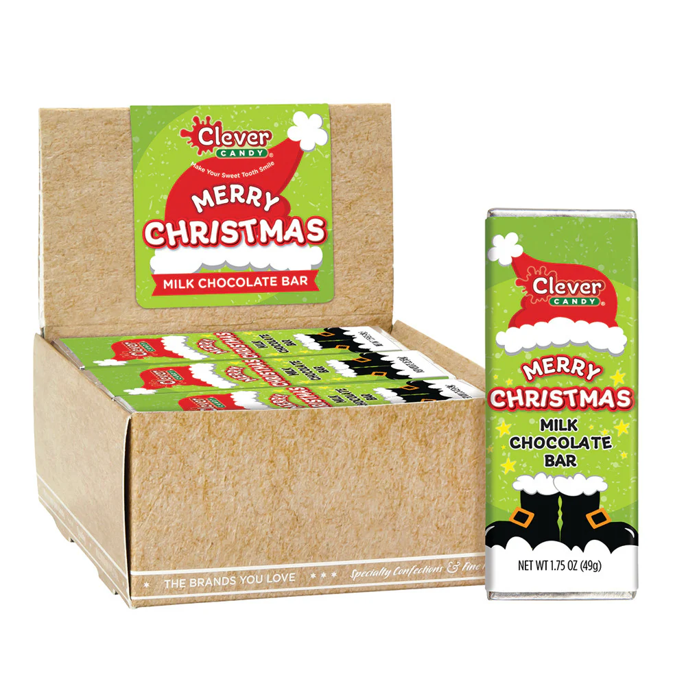 Merry Christmas Milk Chocolate Bars - 24ct