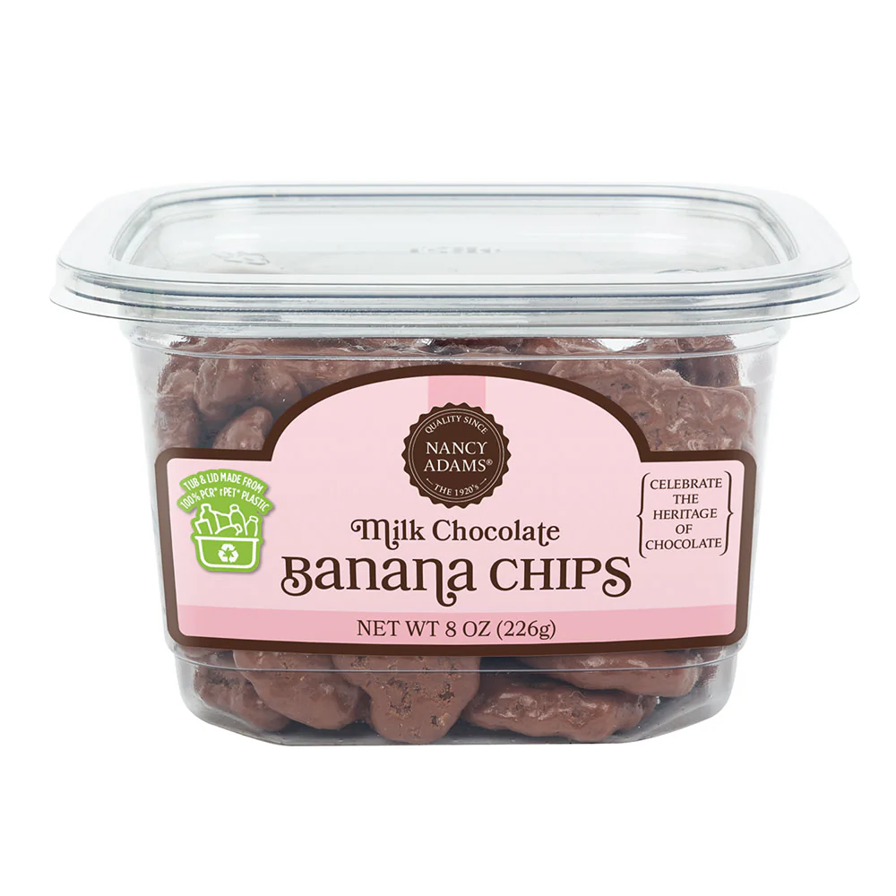 Milk Chocolate Banana Chips Nancy Adams - 12ct Tubs