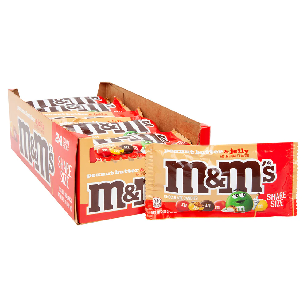 M&M's Peanut Butter & Jelly Share Size Bags - 24ct