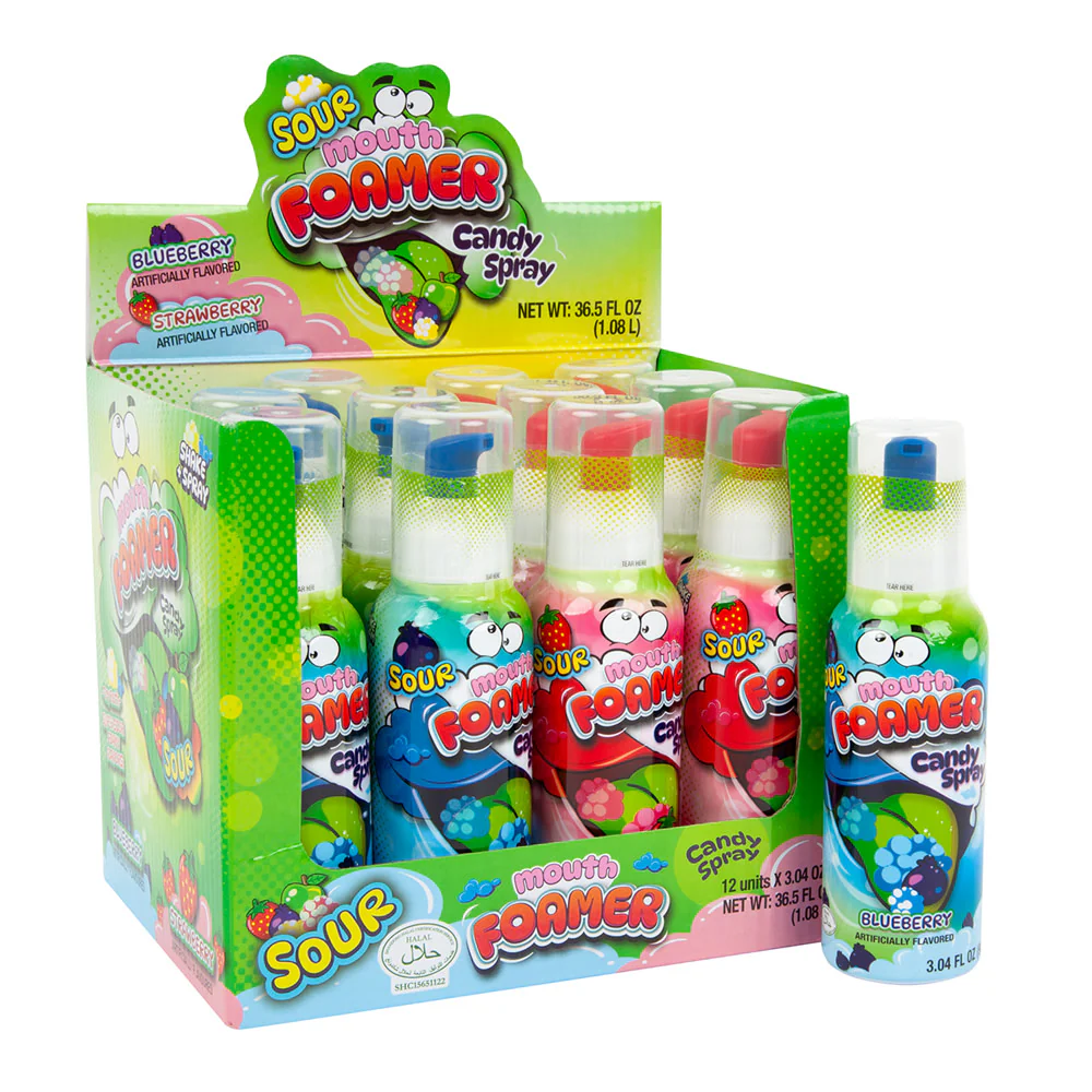 Mouth Foamer Sour Candy Spray - 12ct