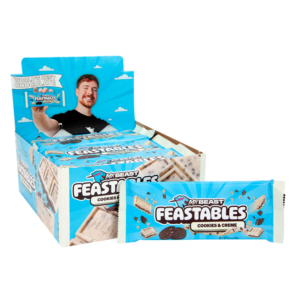 MrBeast Feastables Cookies & Creme Bars - 24ct