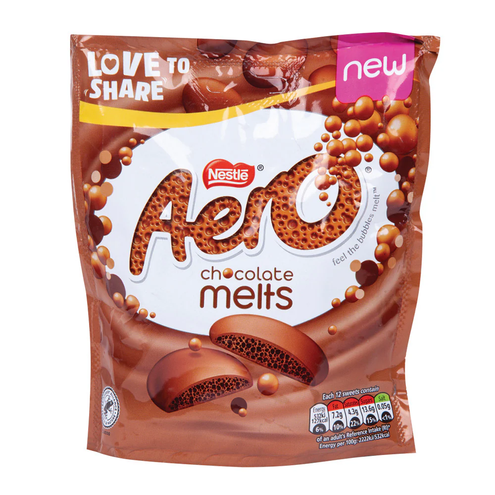 Nestle Aero Milk Chocolate Melts Pouches - 8ct