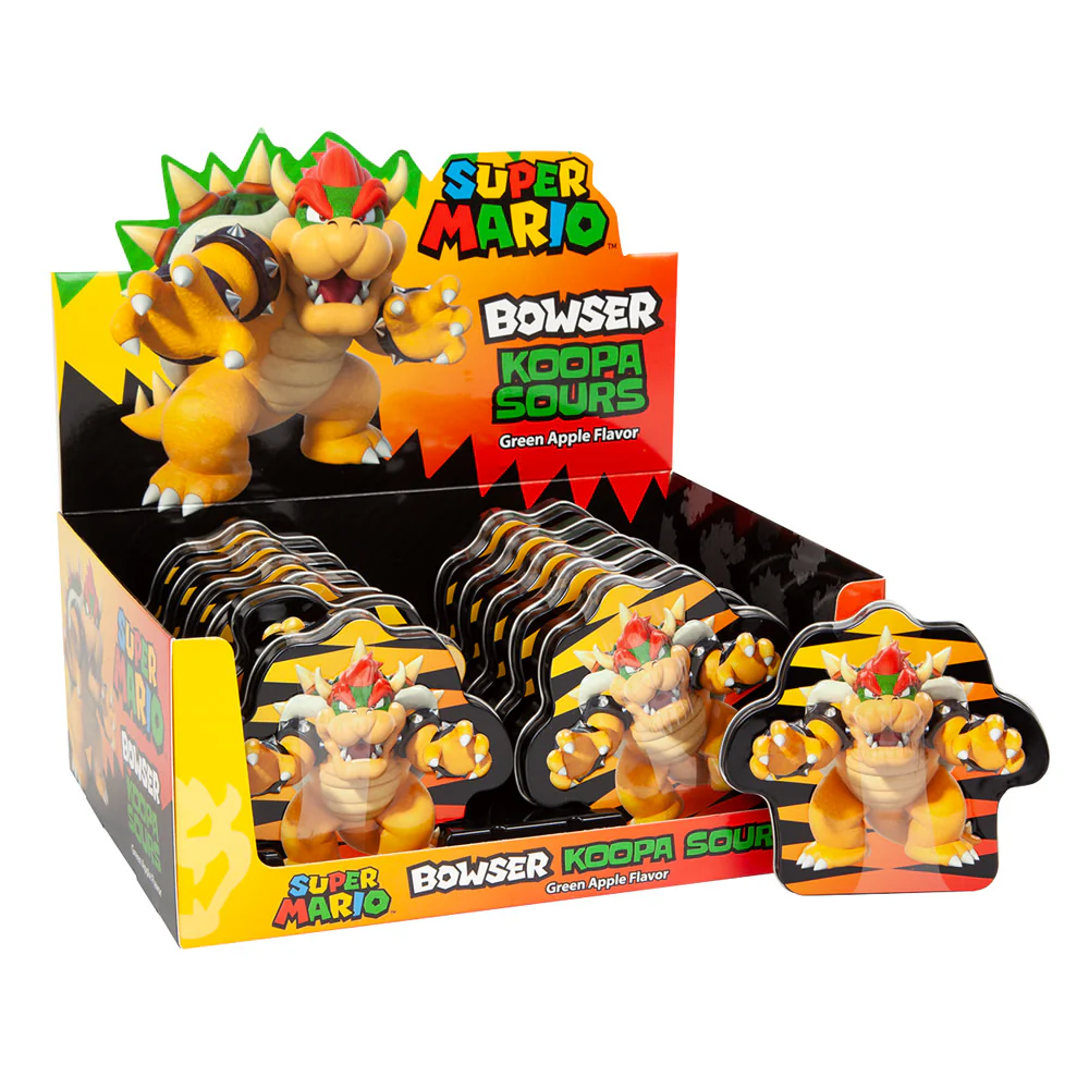 Nintendo Bowser Green Apple Koopa Sours Tins - 12ct