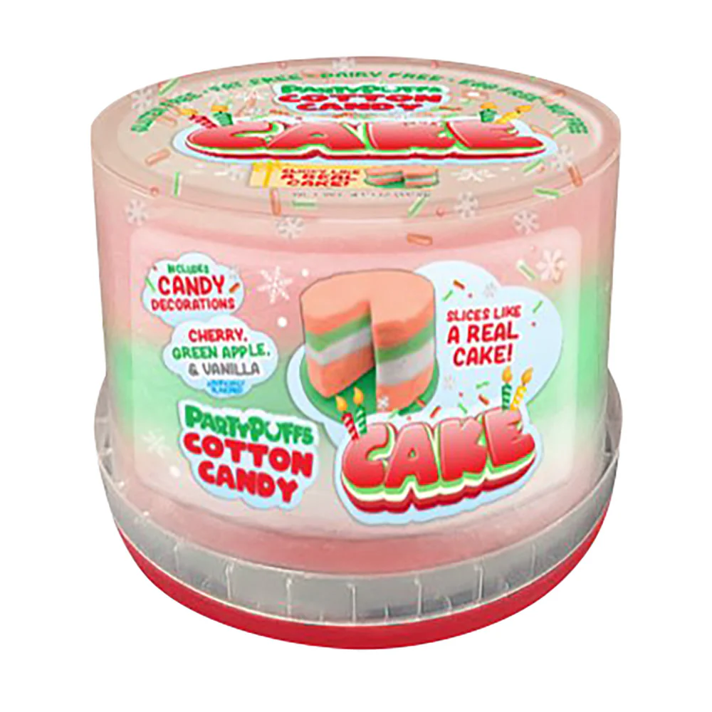 Party Puffs Holiday Cotton Candy Cake Tubs - 6ct