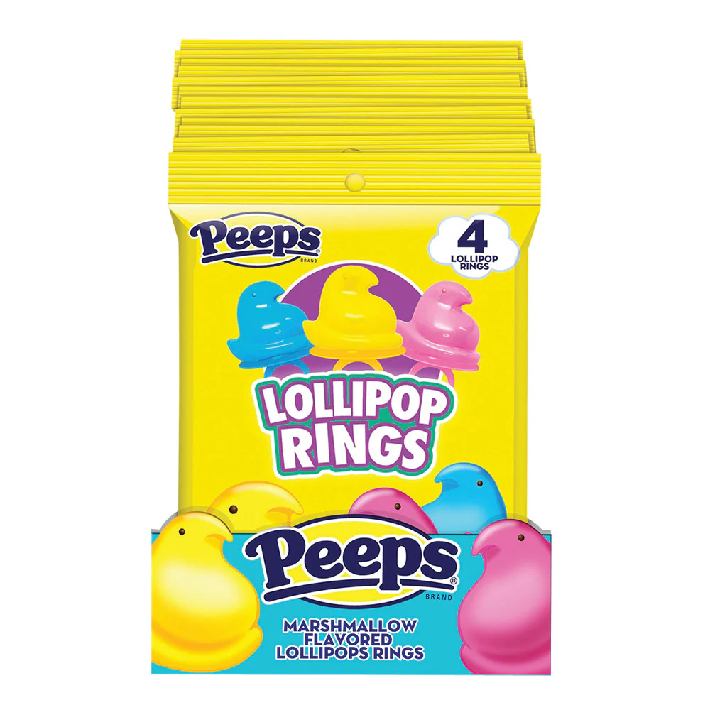 Peeps Lollipop Rings 4 Piece Peg Bags - 24ct