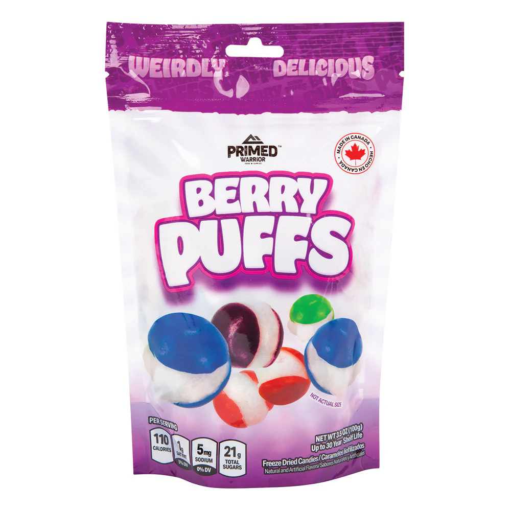 Primed Warrior Freeze Dried Berry Puffs - 12ct