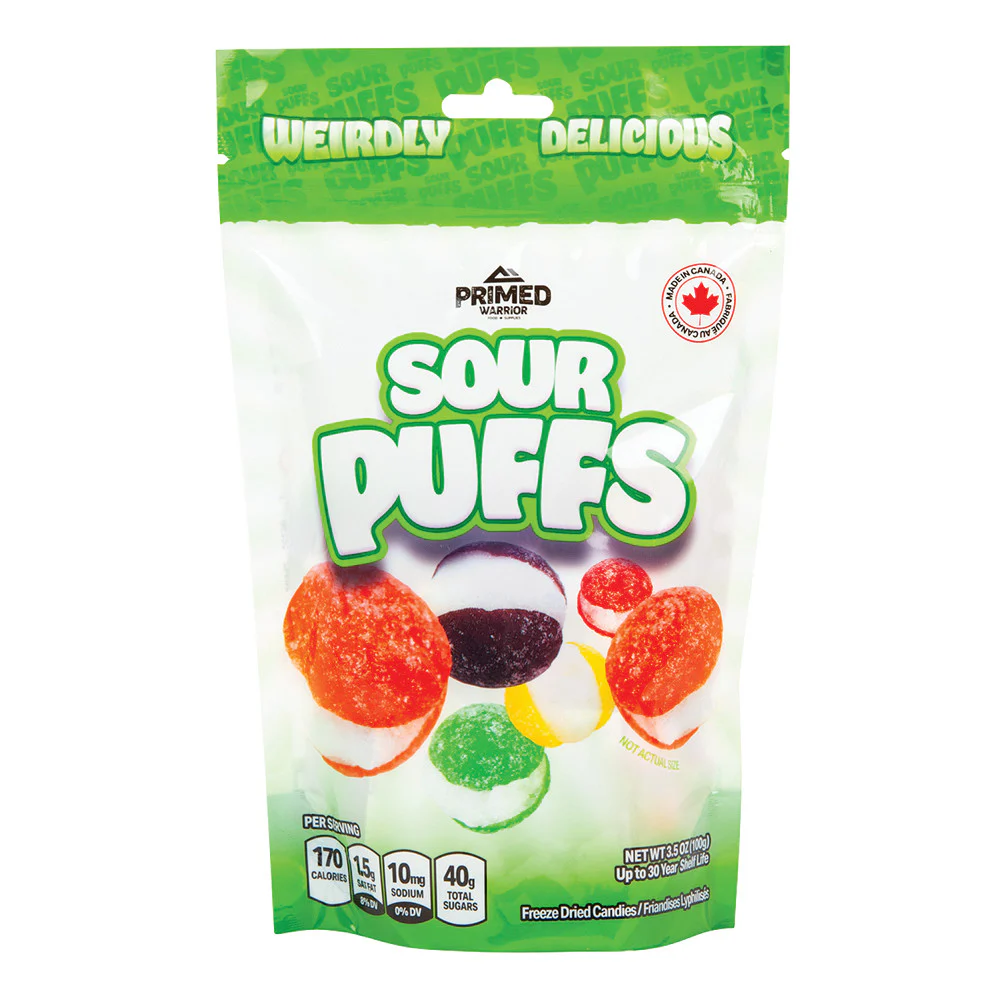 Primed Warrior Freeze Dried Sour Puffs - 12ct