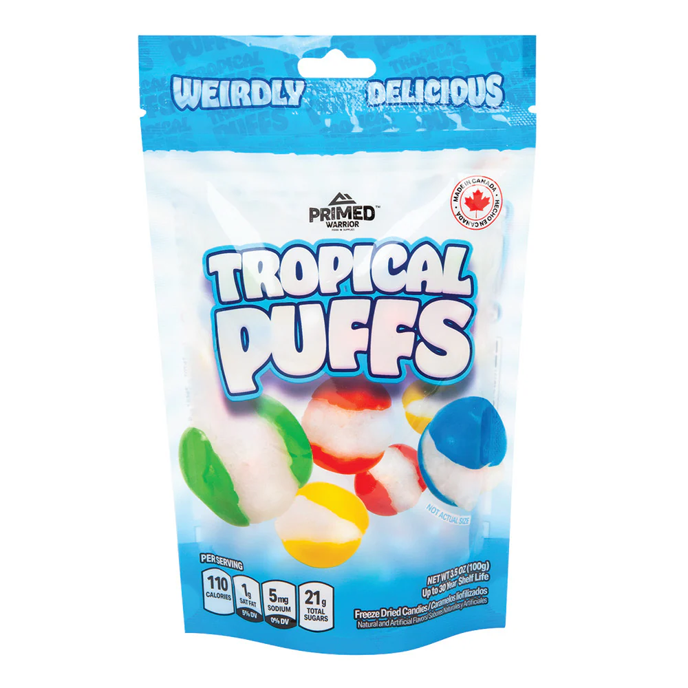 Primed Warrior Freeze Dried Tropical Puffs - 12ct
