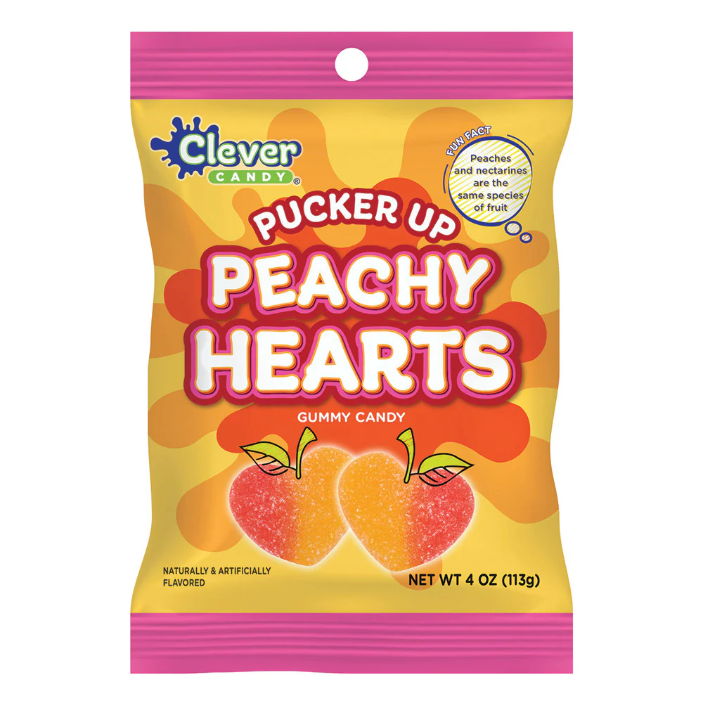 Pucker Up Peachy Hearts Peg Bags - 12ct