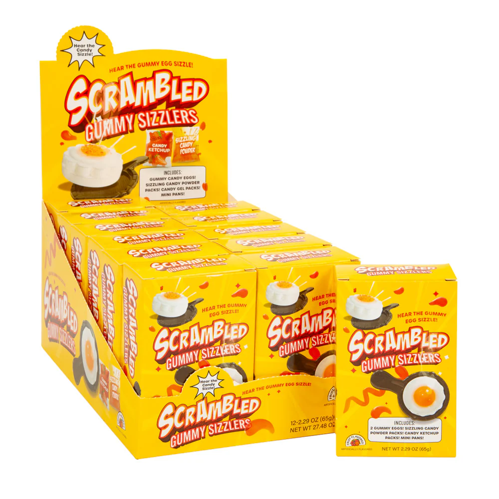 Scrambled Gummy Sizzlers Gummy Egg Boxes - 12ct