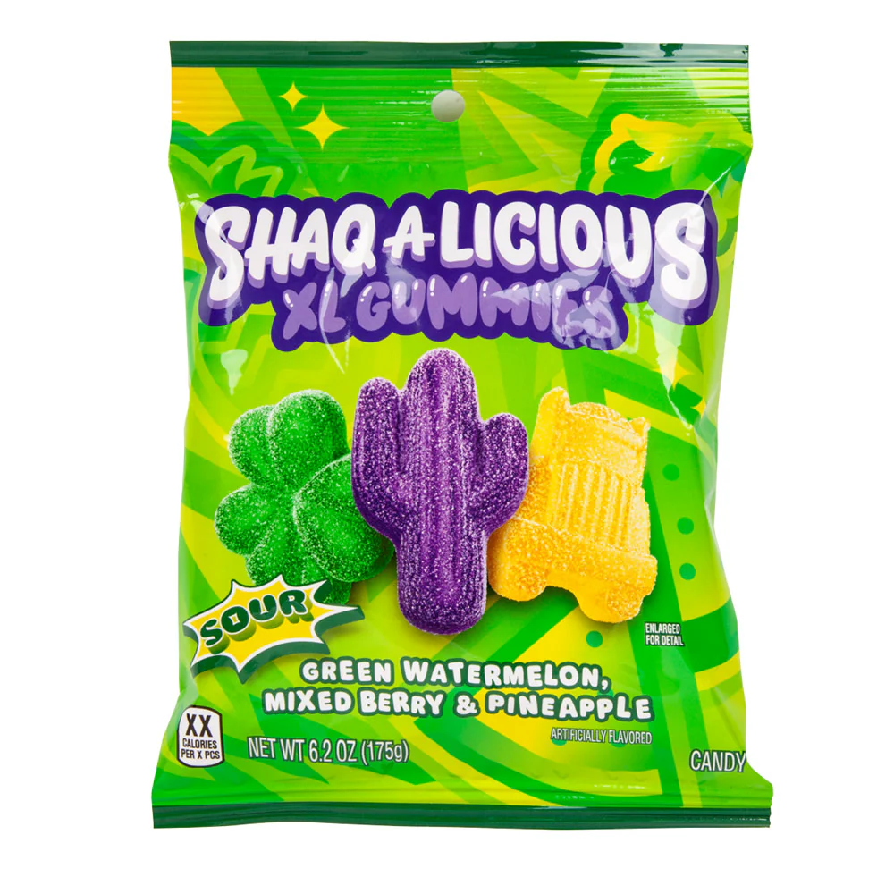 Shaq-a-licious Sour XL Gummies Peg Bags - 12ct
