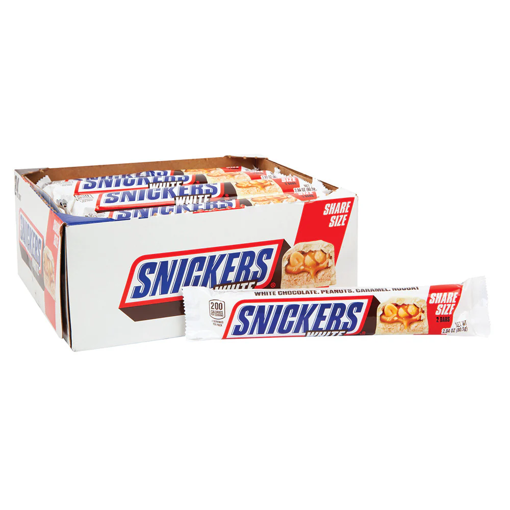 Snickers White Share Size Bars - 24ct